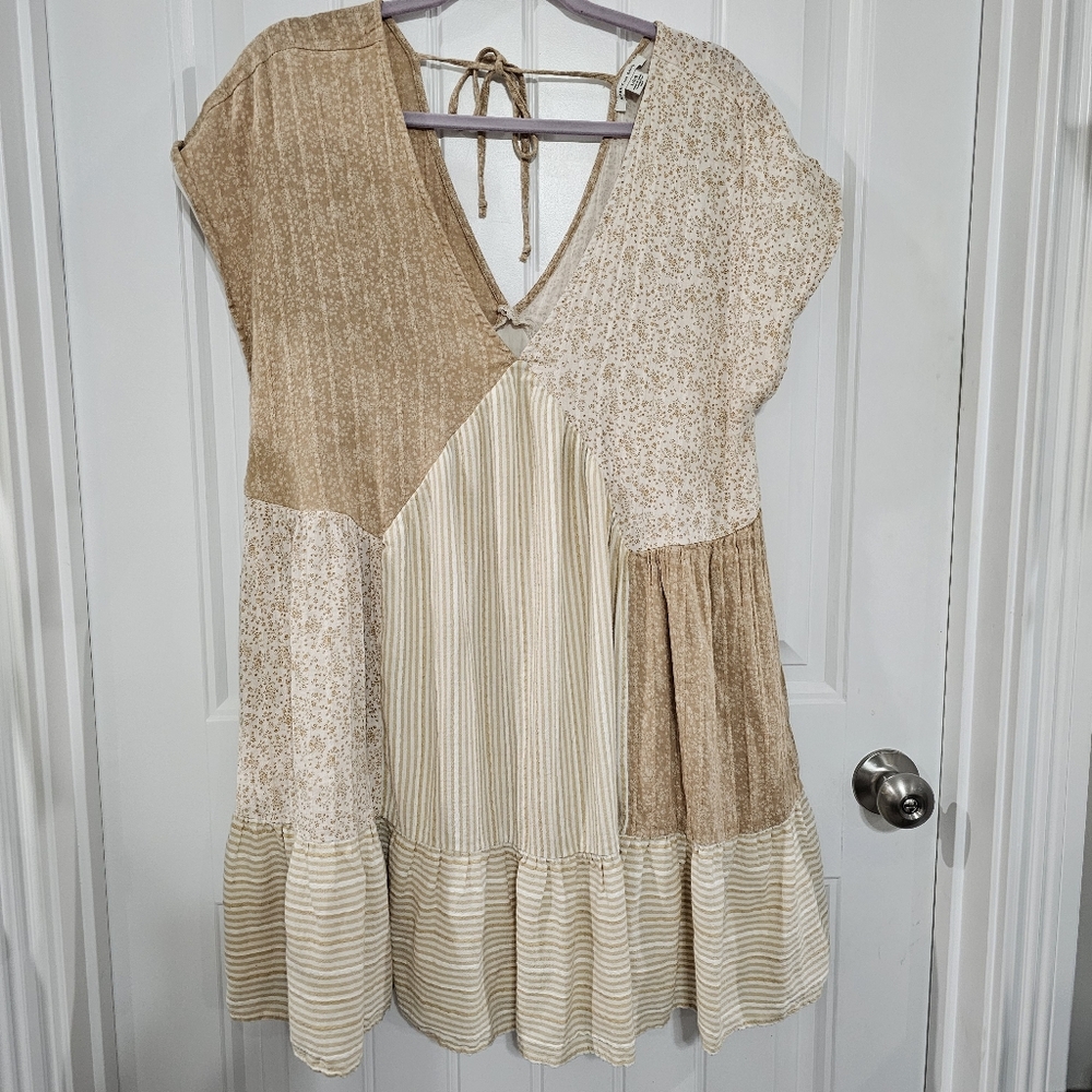 AE Patchwork Swing Dress Size Large Boho Flowy - image 6